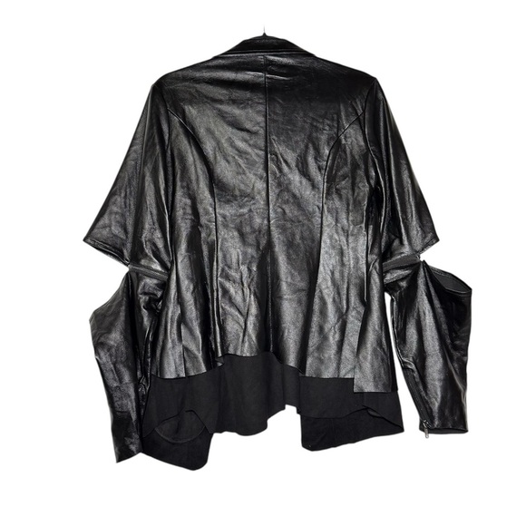TOV Leather and Suede Jacket Removable Sleeves Lined Cutouts Black Size 38 / Sma - Picture 3 of 15